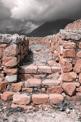 Ruins of Rumicucho, Pomasqui, Ecuador. These ruins are supposed to be remnants of the Inca...