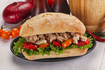 Ciabatta with canned tuna sandwich
