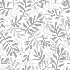 Vector seamless pattern with tropical branches. Cute botanical design for wrapping paper, textile, wallpaper and backgrounds.