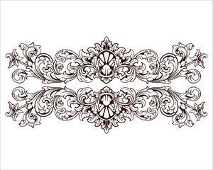 Baroque engraved. Victorian floral ornamental borders, vintage decorative frame elements. Vector illustration royal set for wedding invitation and greeting cards, ornaments romantic invitations