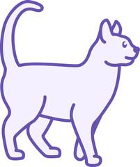 Cat Color Icon. Graceful Walking Cat Vector Icon. Pet Concept