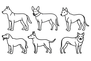 Dog line art illustration Design Concepts
