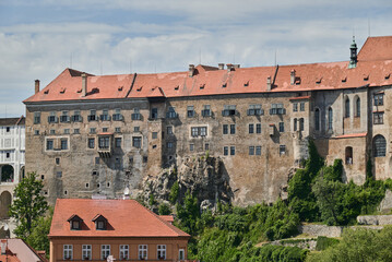 Cesky Krumlov castle, major tourist destination in south Bohemia region of Czech Republic