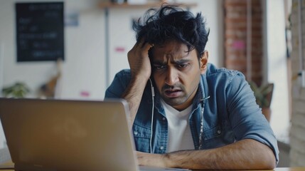 A person sitting in front of a laptop, possibly working or studying