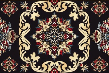 Seamless geometric ethnic asian oriental and tradition pattern design for texture and background. Silk and fabric pattern decoration for carpet, clothing, wrapping and wallpaper	