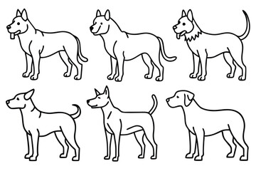 Dog line art illustration Design Concepts