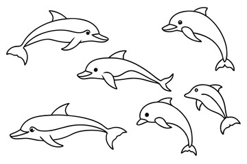 Dolphin line art illustration Design Concepts