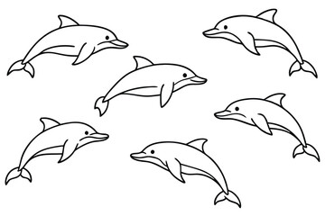 Dolphin line art illustration Design Concepts