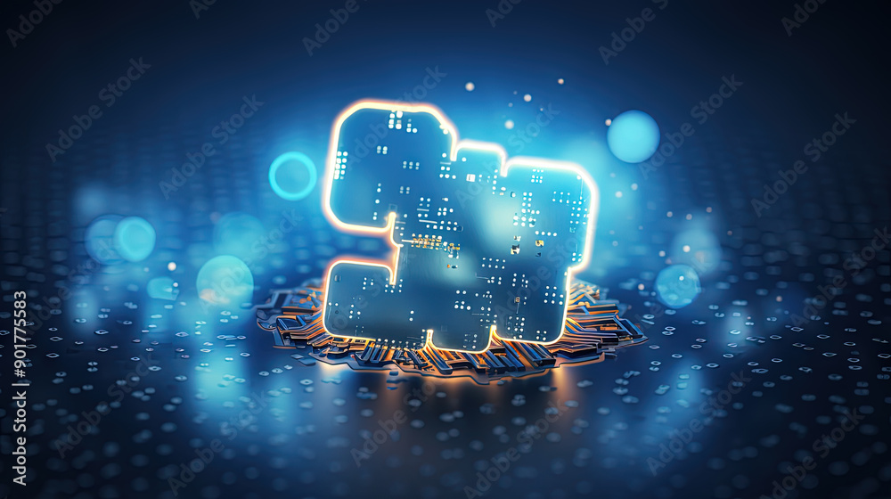 Aufkleber Data cloud structure concept with digital technology cloud sign for online backup and network compute power service.