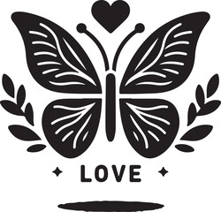 Obraz premium A cute butterfly silhouette vector art illustrations.