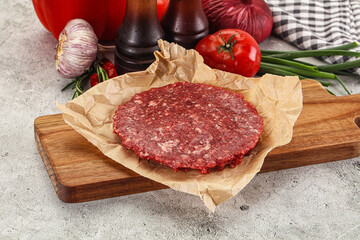 Raw beef burger cutlet minced meat