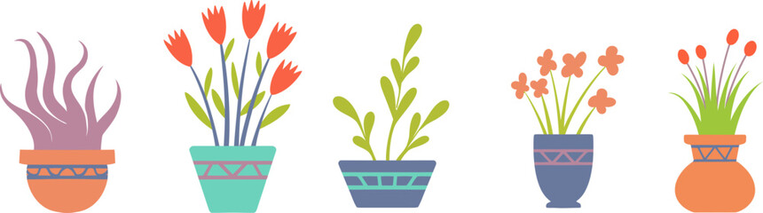 Flat spring flower collection