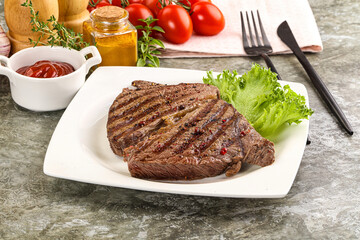 Delicus grilled beef steak with sauce