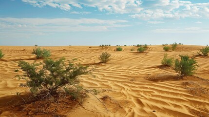 Impact of Desertification. Global warming and climate change. AI generated background