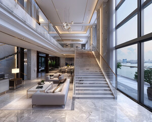 Obraz premium Luxurious living room open floor plan