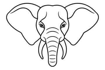 Elephant head line art illustration