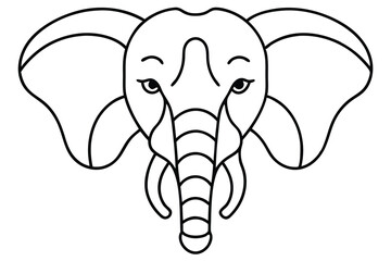 Elephant head line art illustration