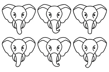 Elephant head line art illustration