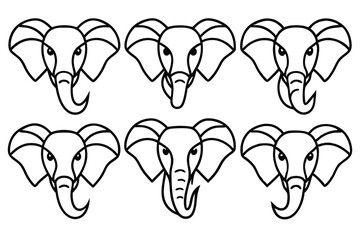 Elephant head line art illustration