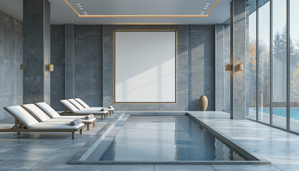 Fototapeta premium Luxury Spa Interior Design Style with empty frame