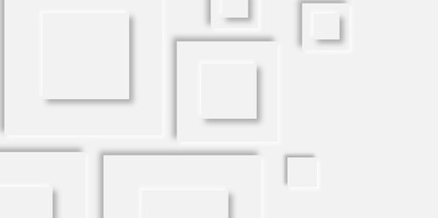 Abstract white rectangle shape geometric line background. abstract seamless modern white and gray color technology concept geometric rectangle vector background neomorphism style poster, banner design