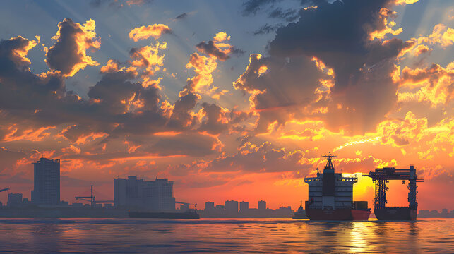 Symbolic Ships Passing Open Gateway, Trade Liberalization Metaphor,
