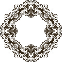 Baroque engraved. Victorian floral ornamental borders, vintage decorative frame elements. Vector illustration royal set for wedding invitation and greeting cards, ornaments romantic invitations