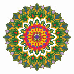 A colorful mandala flower design 