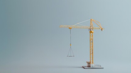Fototapeta premium A construction crane model displayed in a photography studio