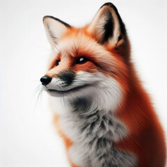 Fox white background,wild animal