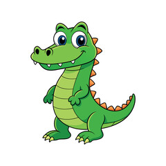 Vector cartoon Alligator Crocodile Clipart illustration On a White Background