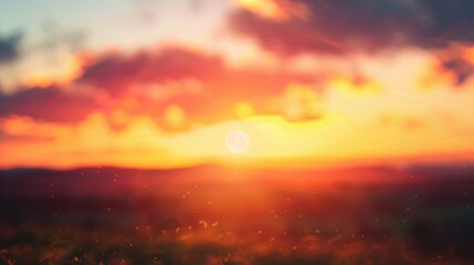 Obraz premium Evening sunset with blurred background