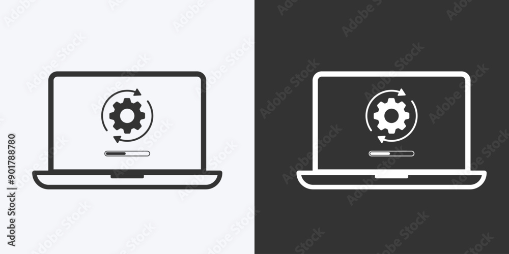 Wall mural update icon and upgrade system flat icon isolated on background. system upgrade, and loading process