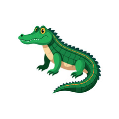 Fototapeta premium Vector cartoon Alligator Crocodile Clipart illustration On a White Background