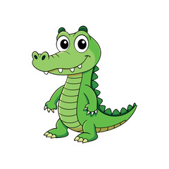 Vector cartoon Alligator Crocodile Clipart illustration On a White Background
