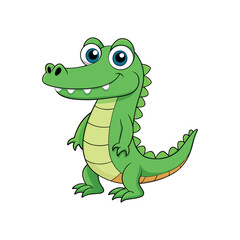 Fototapeta premium Vector cartoon Alligator Crocodile Clipart illustration On a White Background
