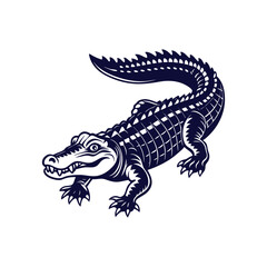 Vector cartoon Alligator Crocodile silhouettes Clipart illustration On a White Background
