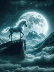 Fototapeta premium The Unicorn's Secret, A Fairy Tale Hidden in Plain Sight, Unicorn background.