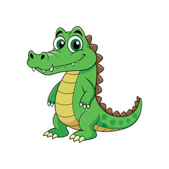 Vector cartoon Alligator Crocodile Clipart illustration On a White Background
