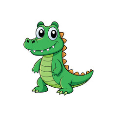 Vector cartoon Alligator Crocodile Clipart illustration On a White Background