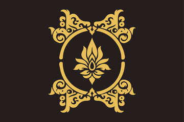Ornament vector art illustration. floral vine, border, golden vector design. 
