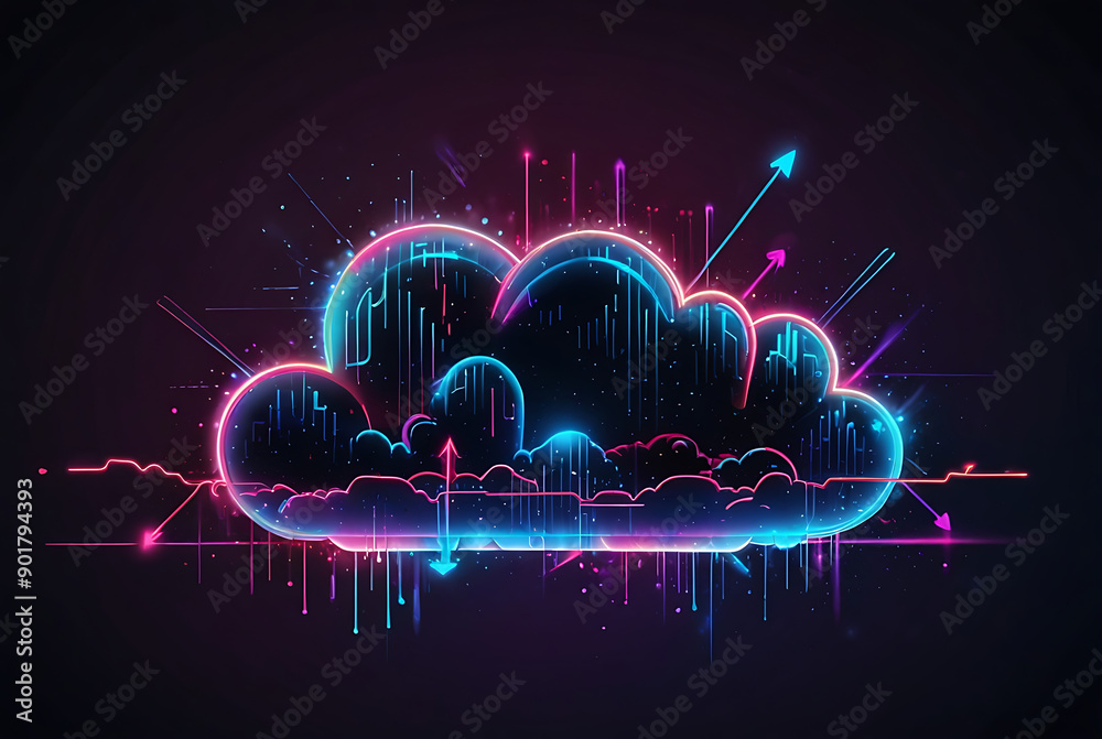 Wall mural network computing technologies, showcasing a futuristic server. cloud or edge computing technology c