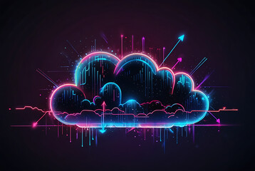 Network computing technologies, showcasing a futuristic server. Cloud or edge computing technology concept.