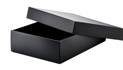 black gift box on transparent background