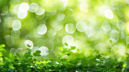 Obraz premium Bokeh of green with a white backdrop