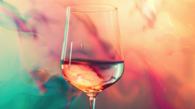 Blurry wine glass with abstract background for web design in Instagram style