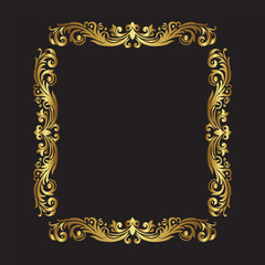 Ornament vector art illustration. floral vine, border, golden vector design. 