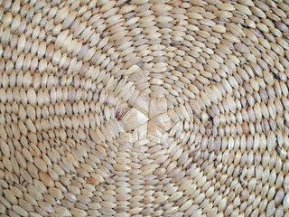 round wicker, natural material beige basketry, asian handicraft furniture