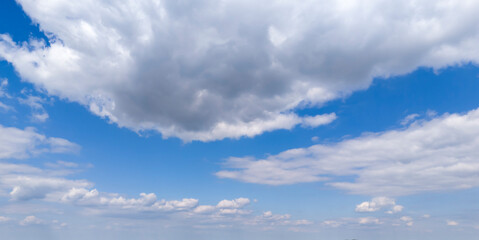 Obraz premium blue sky with white cloud background. Clear blue sky and white clouds
