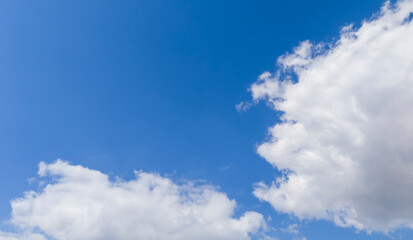 blue sky with white cloud background. Clear blue sky and white clouds